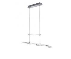 Trio Leuchten Trio 377310307 Stakkato Lampada a Sospensione a 3 Luci LED, in Nickel Opaco e Vetro Satinato Chiaro, Metallo, Unica