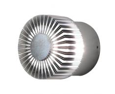 Konstsmide Monza 7900-310 - Lampada da Parete a LED HighPower, 9x8x9 cm (BxPxH), 1 x 3 W, IP44, in Alluminio, Colore: Argento