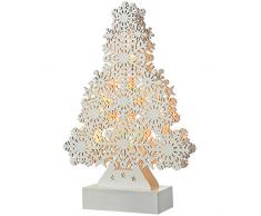 WeRChristmas - fiocco di neve, motivo: albero di Natale, decorazione in legno, Legno, White, small