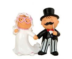 Mopec Pit & Pita Statuetta per Torta, Resina, Bianco/Nero, 10,5 x 18,5 x 18,7Â cm