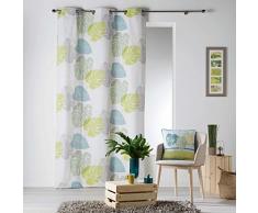Cotone di Interieur tenda a occhielli 140Â x 280Â cm Imprime palmaris, Cotone, Blu, 280Â x 140Â cm