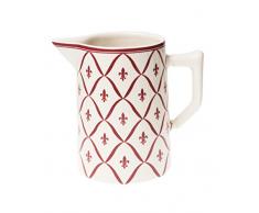 Depot D argonne Fleur de Lys brocca, Ceramica, Rosso, 11.5Â x 16.5Â x 17Â cm