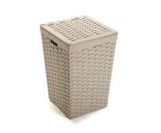 Versa - Cesta bagno Biancheria, Tessuto, Beige, 39 x 29 x 55 cm