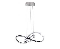 WOFI Lampada a sospensione, metallo, integrato, 17Â W, cromato, 55Â x 55Â x 1200Â cm