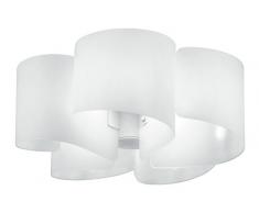 Fan Europe Plafoniera con Cinque Petali E27, 60 W, Bianco, 29,5x63
