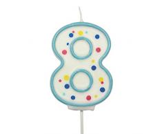 PME CA068 Candela Numero 8, Cera, Blu, 4 x 1 x 6.3 cm