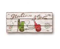 Quadro riproduzione su tavola stile shabby Board Style 40X90 Vespa Italian Style