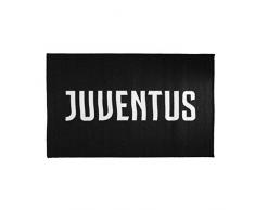 JUVENTUS 3400 070 2131 Tappeto con Antiscivolo, Poliestere, Nero, 110x70x0.3 cm