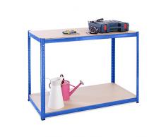 G-Rack 90 cm Extra Profondo Blu Garage Utility Serra, scaffalature da 875 kg di capacità , connettori per scaffalature in Omaggio, 5 Anno di Garanzia