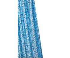 Croydex - Tenda per doccia mosaico in PVC, colore: blu