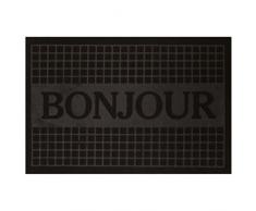 Decorline, 40 x 60 cm, zerbino anti-polvere, motivo âBonjourâ, colore: nero