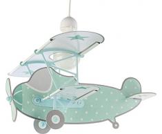Dalber Stars Plane lampada per bambini, Verde, plastica