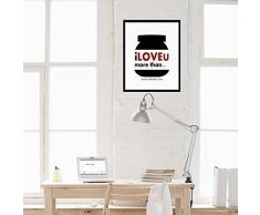 Walplus 29x36.25 cm adesivi da parete cornice NUTELLA citazione rimovibile autoadesivo arte murale decalcomania vinile DECORAZIONE CASA fai-da-te VIVENTE ufficio camera letto carta parati