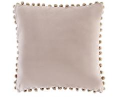 Ragged Rose Cuscino in Velluto di Cotone Damascato, Quadrato, 45 cm, Beige (Taupe)