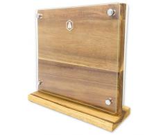 LAGUIOLE Empty Wooden & Glass Block-40268431-Acacia - Ceppo Magnetico per coltelli da Legno, Senza coltelli, in Vero Legno/Vetro, Marrone, L