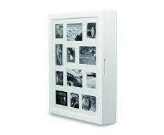 My Home Armadietto portagioie Bianco con Cornice Frontale per 12 Foto