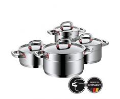 WMF Premium One 1788046040 Set 4 Pentole (1 Pentola bassa con coperchio da 20 cm e 3 Pentole alte con coperchio da 16/20/24 cm)
