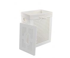 dvier, Cesto portabiancheria, in MDF, Colore Bianco, 35Â x 25 cm,Â Altezza 46 cm,Â MHZWK-08WRt-a