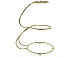 PME ESG583 Alzata a Forma di E per Torte a 3 Piani, Acciaio, Oro