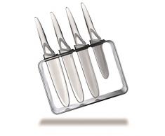 Viceversa Sapiens Ceppo Coltelli da Cucina, Acciaio, Grigio/Trasparente, 4 unitÃ 