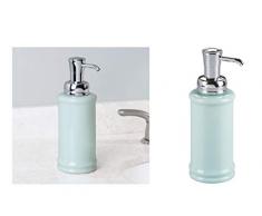 InterDesign Hamilton Dispenser Pompa di Sapone, Ceramica, Verde, 9x20.25x0.2 cm