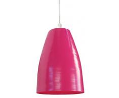 Tosel 12353 - Lampada a sospensione Larsen in acciaio 100 W E27 Rosa