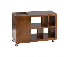 BANAK IMPORTA SEHAT - Mobile ad Angolo con Ruote in Legno, 85 x 37 x 60 cm, Colore Teak
