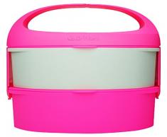 Outlook Design G. Lunch Borsetta Porta Pranzo con Due Contenitori, Adatti a Microonde e Frigo, ABS e Manico in Silicone, Rosa