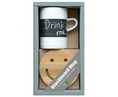Laroom 13975 – Set Regalo tavolo tazza di porcellana con lavagna, colore: bianco