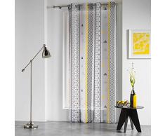 Douceur dIntérieur Yellow Mix Pannello con Occhielli in Poliestere, Stampa 240 x 140 x 0,1 cm.