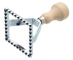 Kitchen Craft World of Flavours Stampo per Ravioli, Legno, Argento/Beige