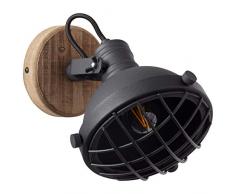 Brilliant Mila - Faretto da parete, in metallo, 25 W, colore: Nero corindone