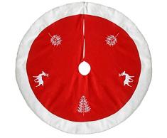 WeRChristmas-Renna 122 cm-Copribase per albero di Natale, colore: rosso/bianco