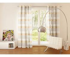 Splendid Collezione Fabia - Tenda con Occhielli, 140 x 245 cm, Colore Bianco/Beige