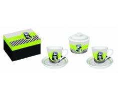 Baci Milano - Servizio Composto da zuccheriera e 2 tazzine da caffÃ¨ con piattini, Colore: Verde