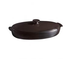 Emile Henry Vaporiera per cuocere Il Pesce, Misure: 41 x 24 x 10,5 cm, Colore: Carbone