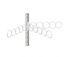 InterDesign Tru-Grasp Portasciarpe Oscillante, 15 Anelli, Metallo, Bianco, 31x3x6.5 cm