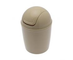 Frandis P350203 Mini pattumiera da Bagno in plastica Sable 1.3 L 12,5 x 12,5 x 19 cm