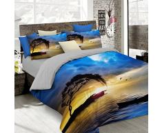 Italian Bed Linen Sogni E Capricci Parure copri piumino con stampa in digital a copertura totale sul sacco e su federe, 100% Cotone, Multicolore (Kio614), Matrimoniale, 250x200x1 cm, 3 unitÃ 