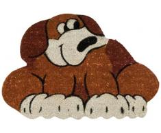 Jute & Co. ZER301 Zerbino in Fibra di Cocco, Fondo Antiscivolo, a Forma di Cane, 45 x 75 cm