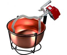 Pentole Agnelli COCU3165K9 Linea Rame Liscio Stagnato a Mano Mescolatore Completo e Paiolo, 11 l