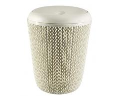 Curver Knit Pattumiera Basculante - 7 Lt - Diam.22X29,5H Bianco