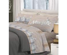 Completo Letto Pensieri Delicati New York Beige Matrimoniale