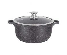 Kamberg - 0008036 - Pentola 40 cm - Ghisa di Alluminio - Rivestimento Antiaderente di Alta Performance Pietra - Coperchio in Vetro - Tutti Fornelli y induzione - Senza PFOA