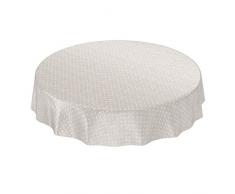 ANRO - Tovaglia Cerata a Pois, Tinta Unita, Beige Rotondo, 140 cm, Bordo Tagliente