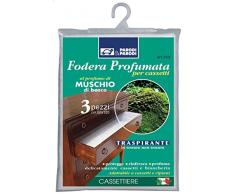 Parodi & Parodi Guardaroba Fodera Profumata Muschio, Polipropilene, Bianco, 17x25x1 cm, 3 unitÃ 