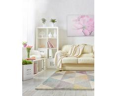 benuta - Tappeto Pastel Geomet, per Salotto e Camera da Letto, Fibra Sintetica, Multicolore, 140 x 200 cm