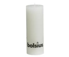 Bolsius - Candela cilindrica in paraffina, Bianco (White), 190 x 68 mm, 1 pezzo