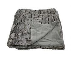 Linder 0519/28/841 Plaid Finta Pelliccia Grigia Poliestere 130 x 150 cm