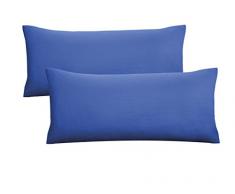 Biberna 0077144Â Jersey di federe in 100% Cotone con Cerniera, Confezione da Pezzi, 40Â x 80Â cm Sapphire, 27Â x 18Â x 3Â cm